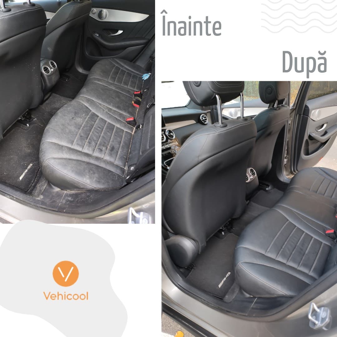 interior masina inainte si dupa spalare Vehicool