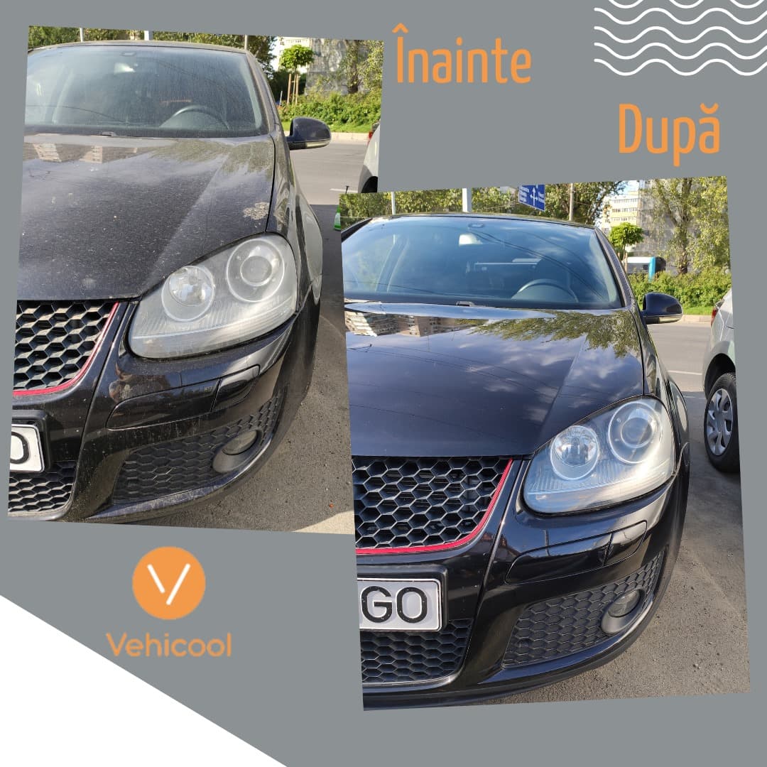 exterior si geam inainte si dupa spalare Vehicool